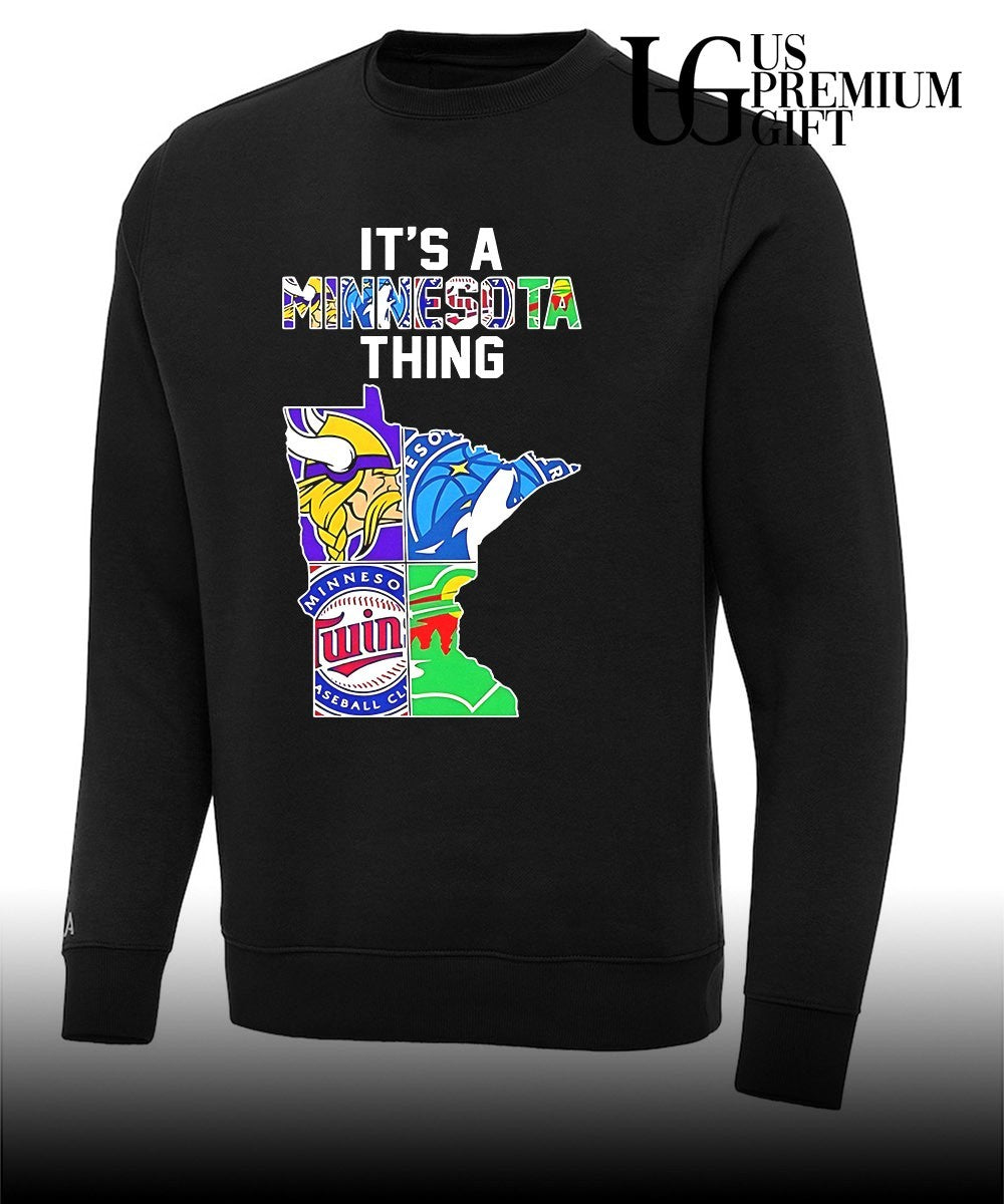 It’s A Thing Minnesota Vikings Timberwolves Twins Wild State Map shirt Unisex