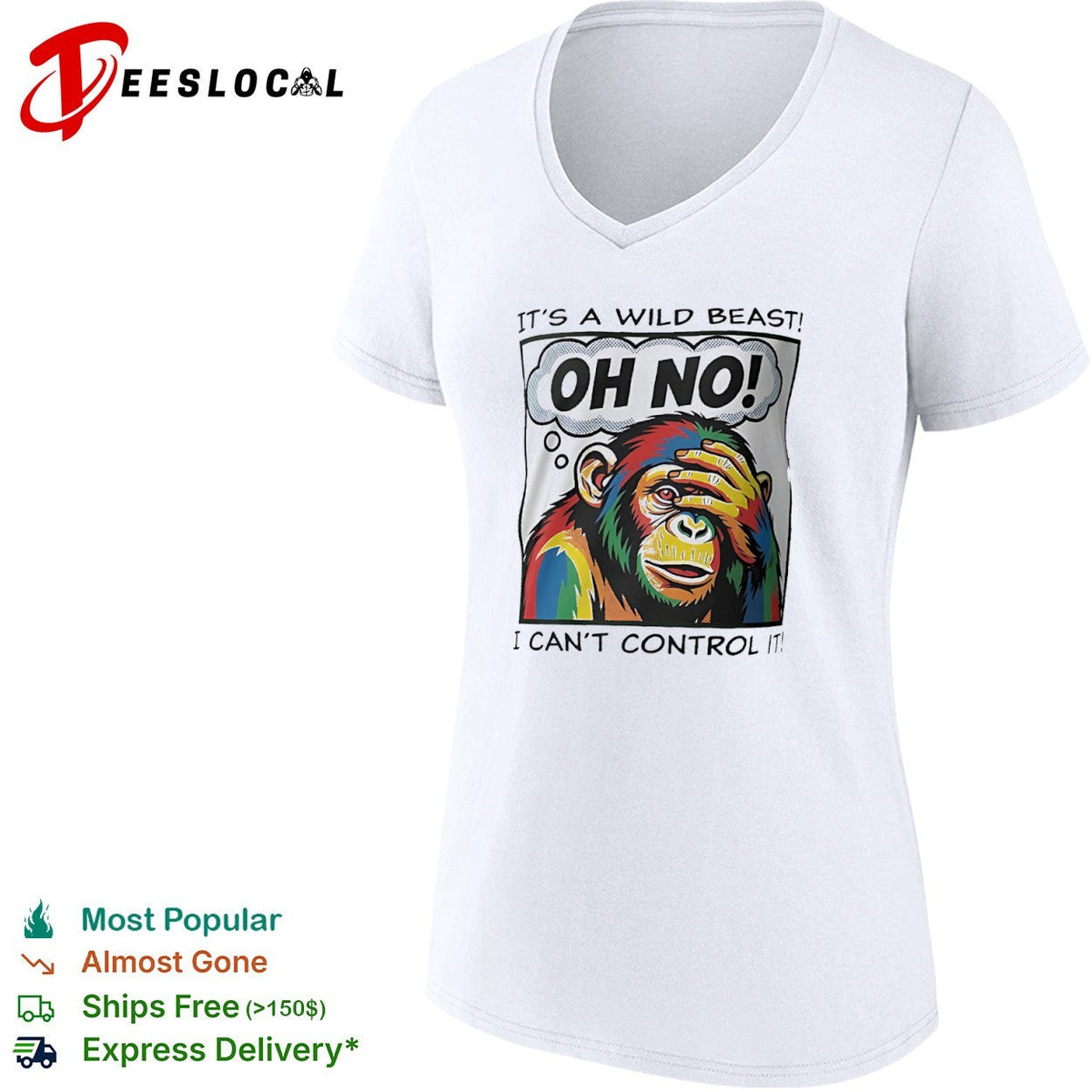 It’s a wild beast oh no I cant control it chimpanzee shirt Unisex