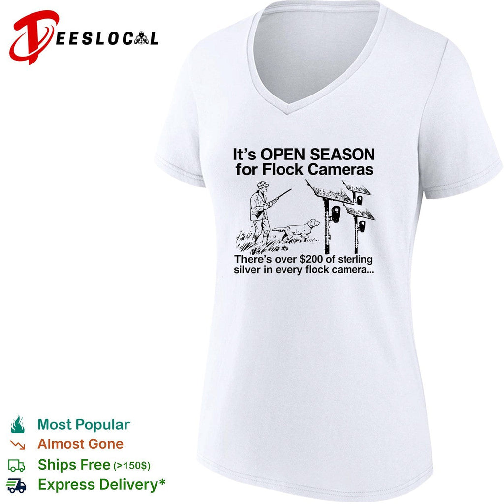 It’s open season for flock cameras there’s over 200 of sterling sliver in every flock camera shirt