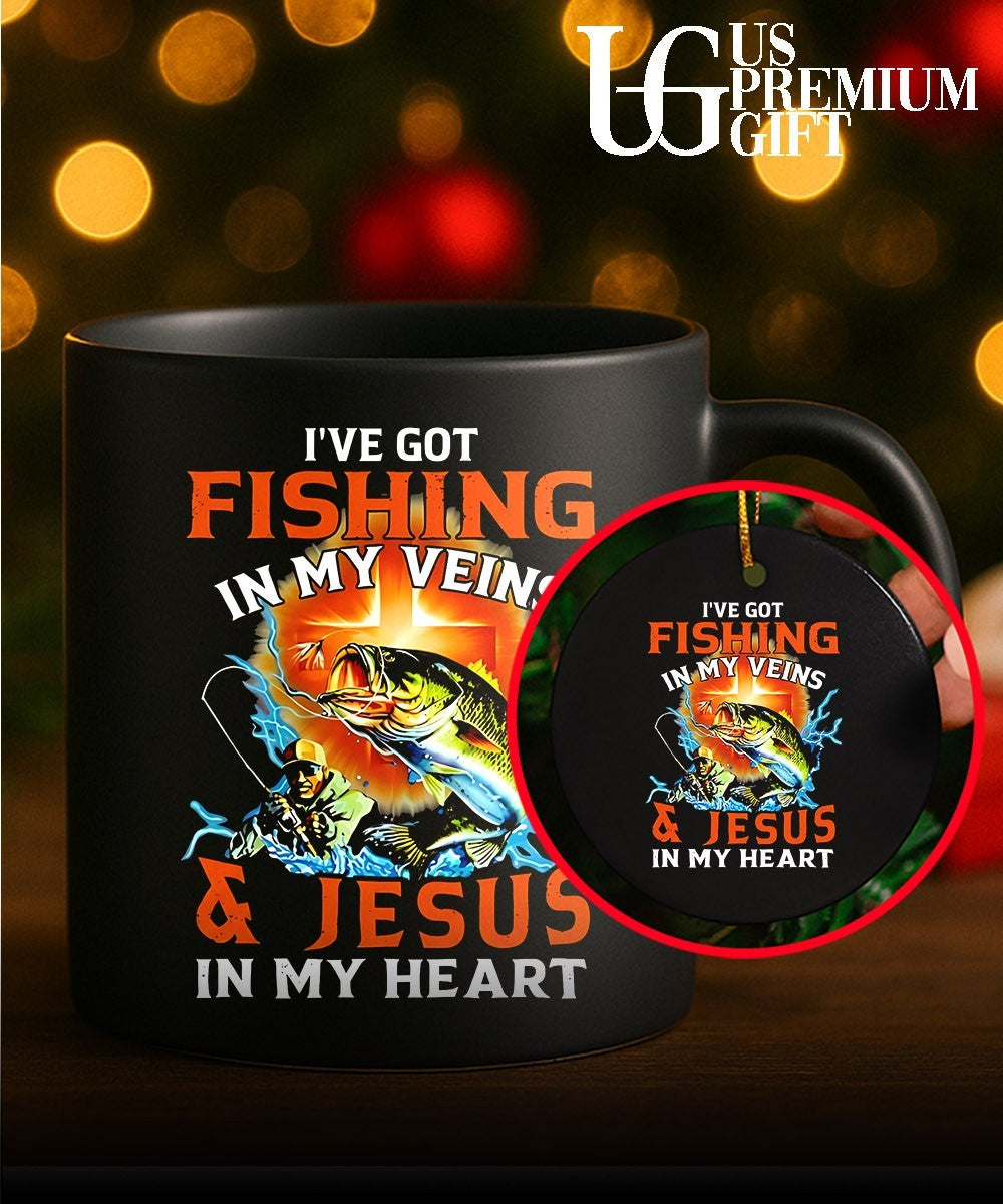 I’ve got fishing in my veins and jesus in my heart shirt Unisex