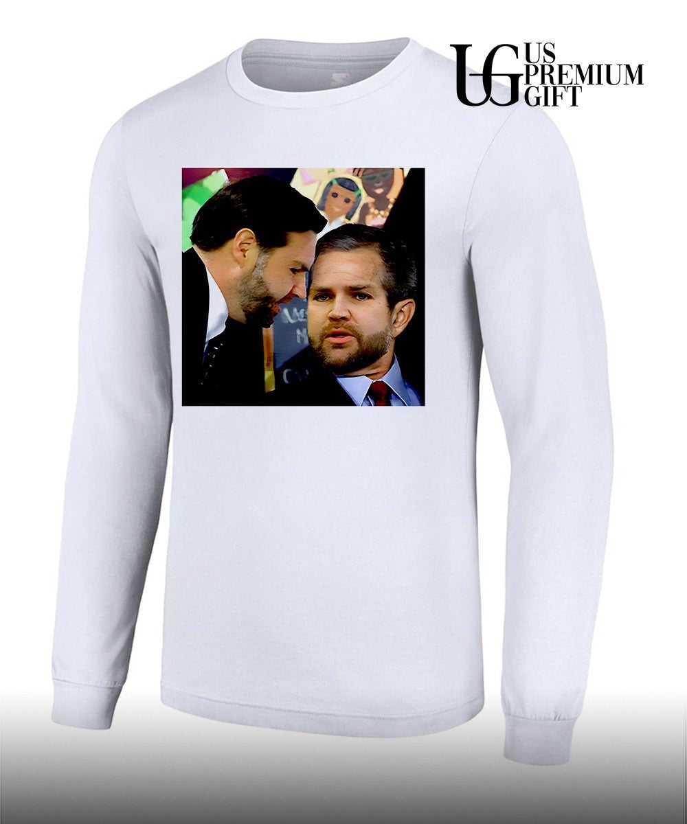 JD Vance and Jerry Falwell Jr whispering in the American shirt Unisex