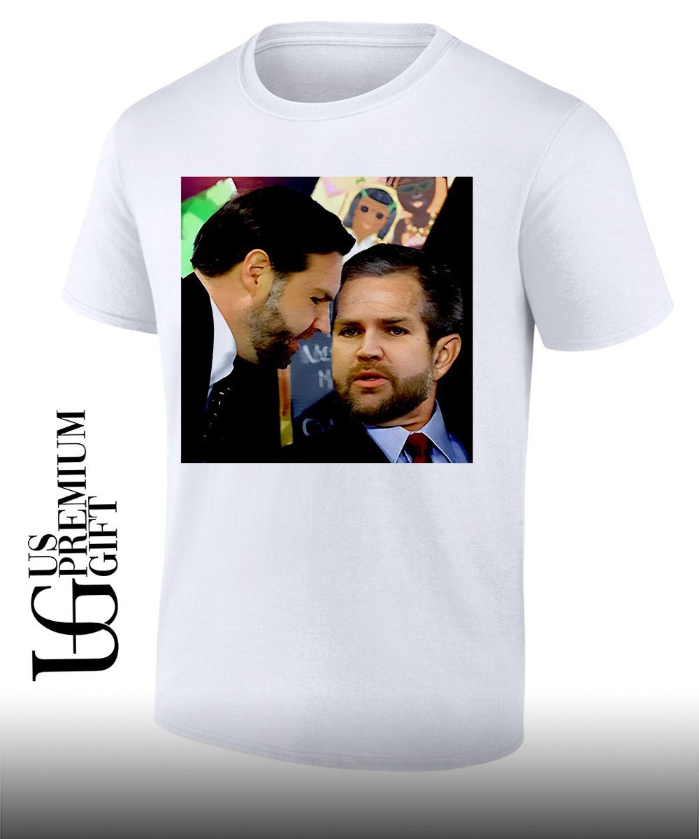 JD Vance and Jerry Falwell Jr whispering in the American shirt Unisex