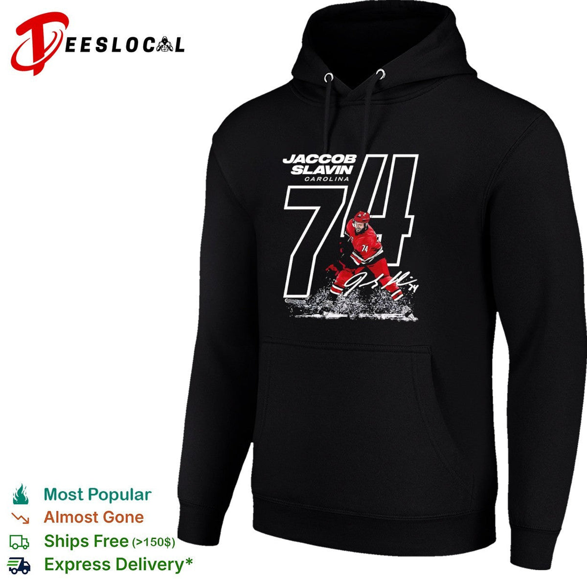 Jaccob Slavin Carolina Hurricanes NHL 74 Signature shirt Unisex