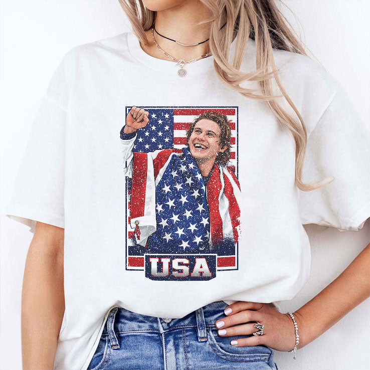 Jack Hughes USA Hockey Patriotic Hockey Fan Shirt Unisex