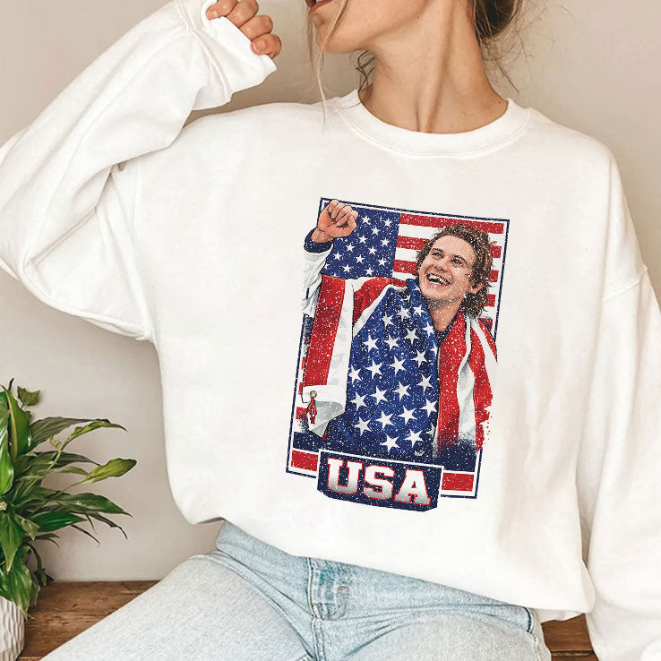 Jack Hughes USA Hockey Patriotic Hockey Fan Shirt Unisex