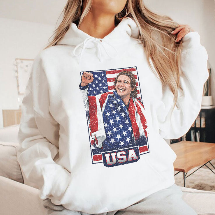 Jack Hughes USA Hockey Patriotic Hockey Fan Shirt Unisex