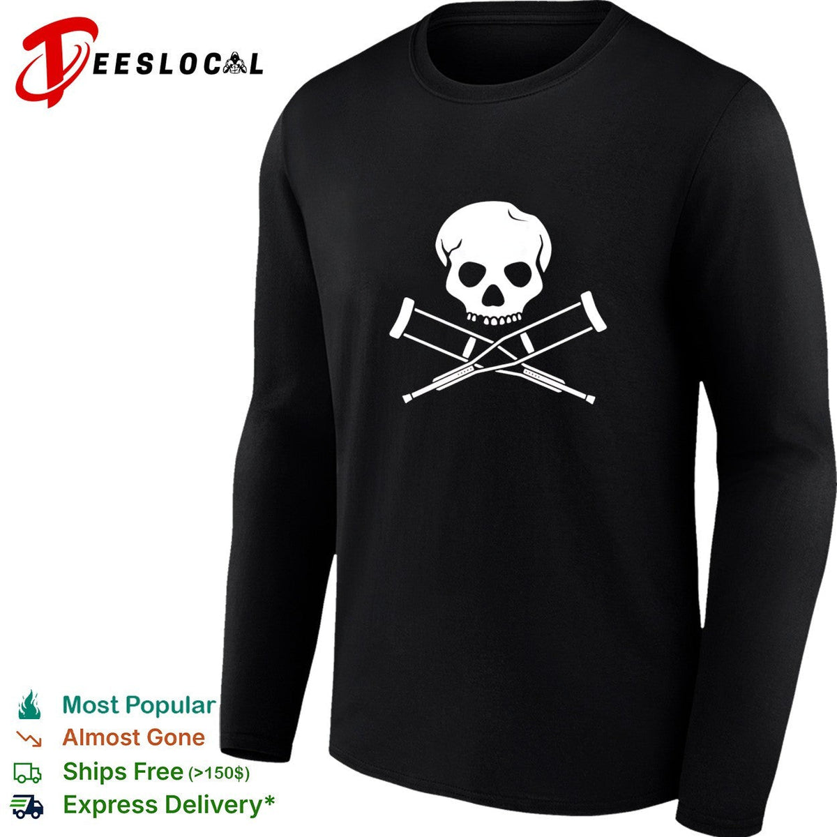 Jackass skull and crutches shirt Unisex