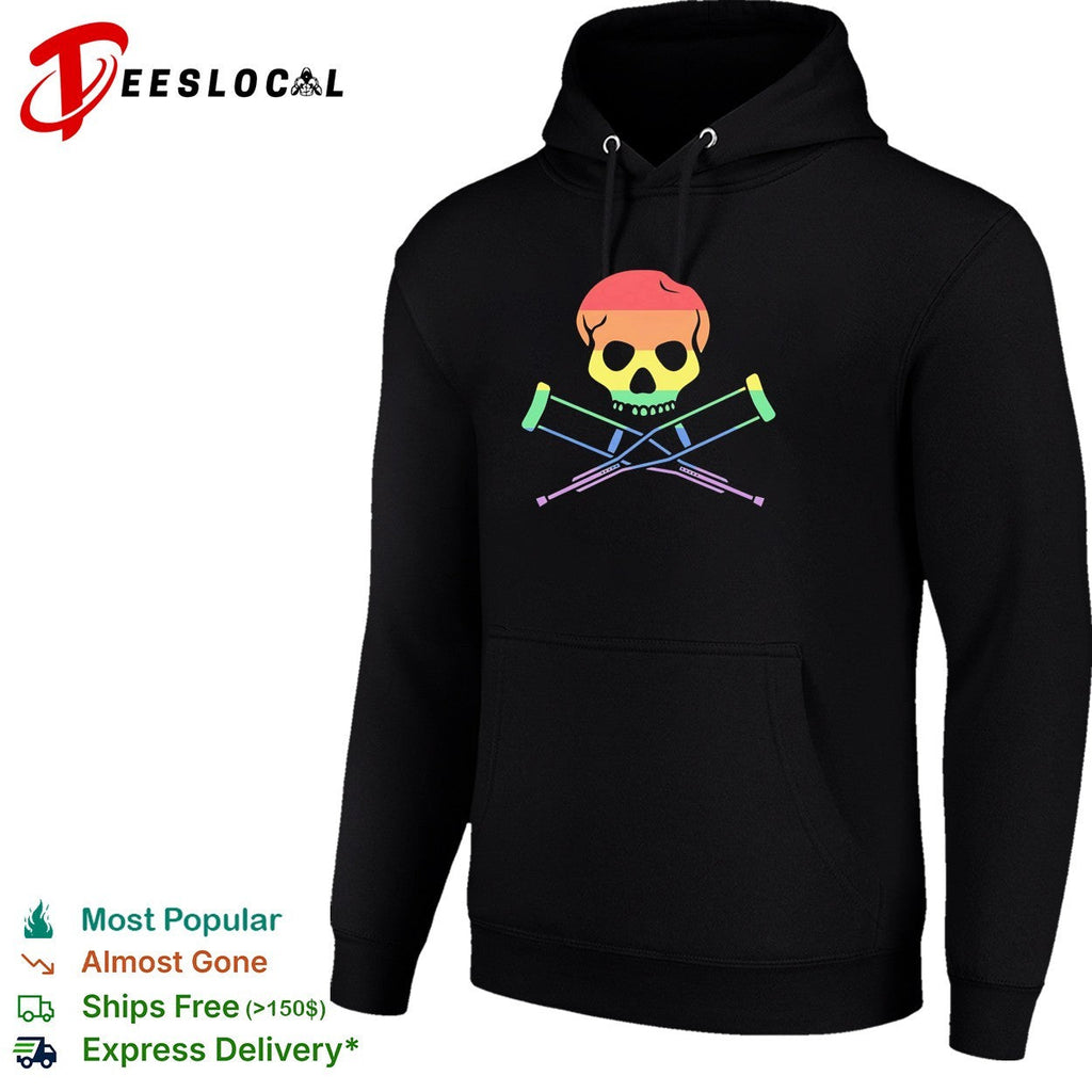 Jackass skull and crutches rainbow pride shirt Unisex