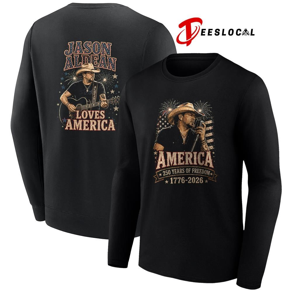 Jackson Aldean America 250 years of freedom loves America shirt Unisex