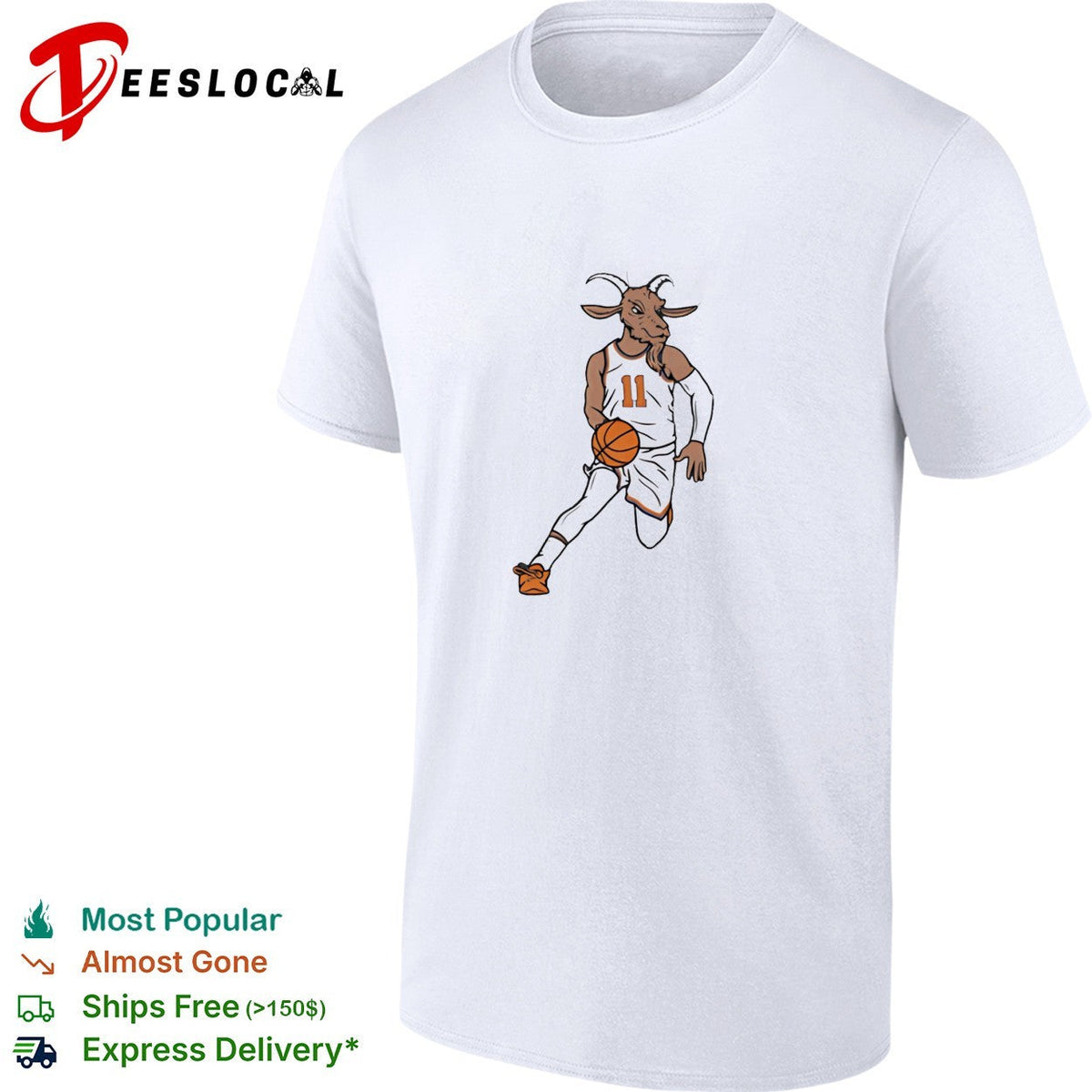 Jalen Brunson 11 GOAT head Knicks jersey dribbling basketball illustration shirt Unisex