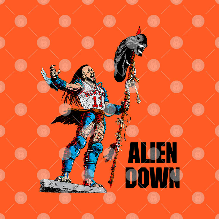 Jalen Brunson Alien Down T Shirt Unisex