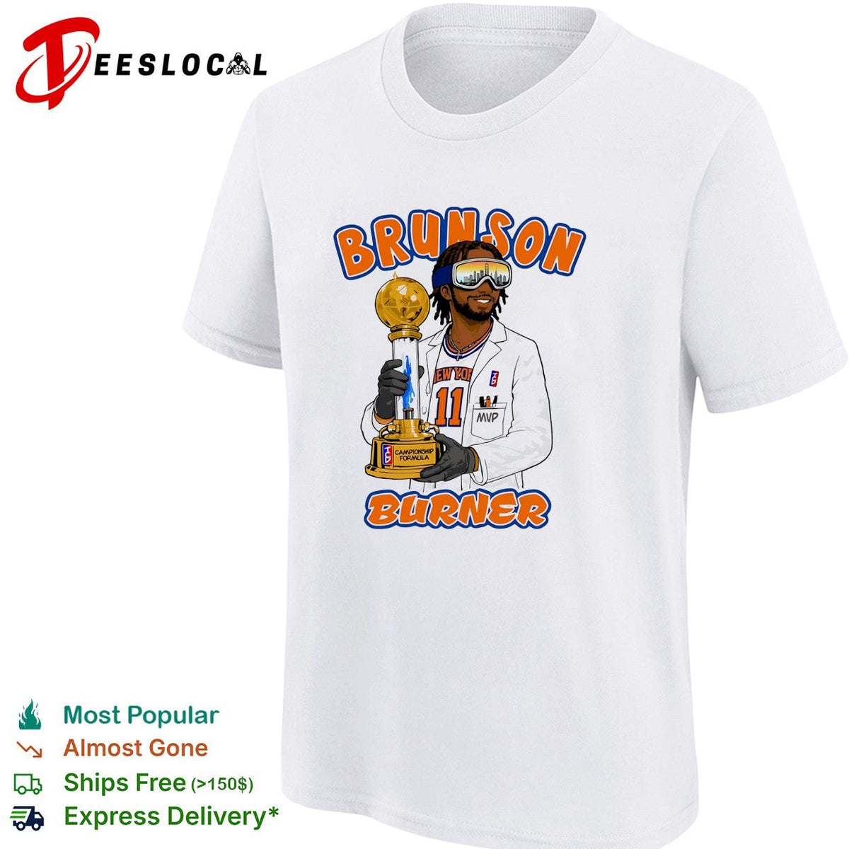 Jalen Brunson Brunson Burner NBA Finals MVP trophy cartoon caricature shirt Unisex