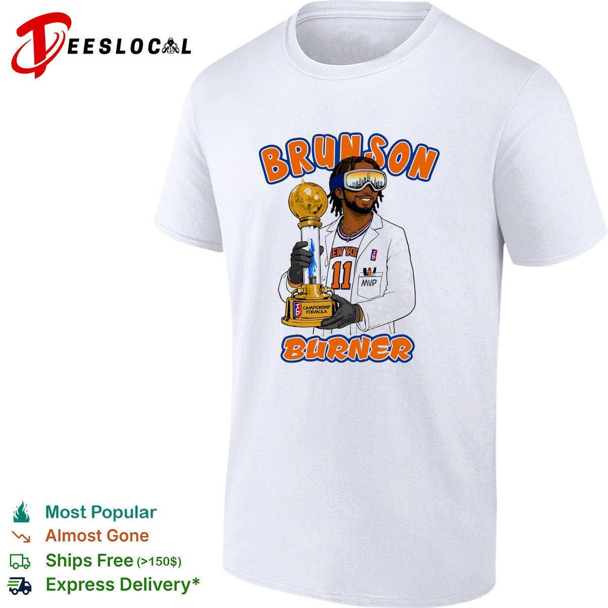 Jalen Brunson Brunson Burner NBA Finals MVP trophy cartoon caricature shirt Unisex