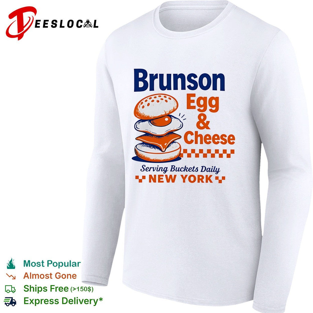 Jalen Brunson Egg and Cheese Serving Buckets Daily Vintage Basketball shirt Unisex