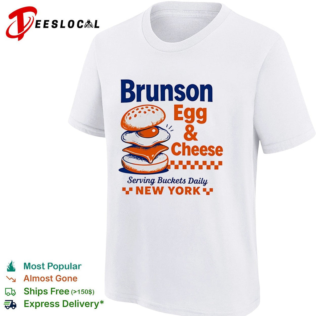 Jalen Brunson Egg and Cheese Serving Buckets Daily Vintage Basketball shirt Unisex