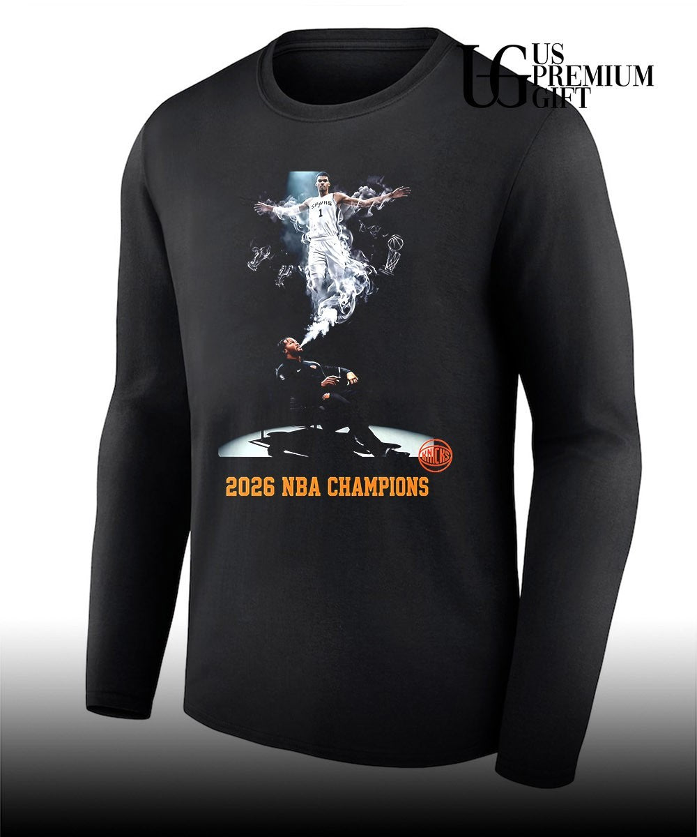Jalen Brunson Knicks blow away Victor Wembanyama Spurs 2026 NBA Champions shirt Unisex