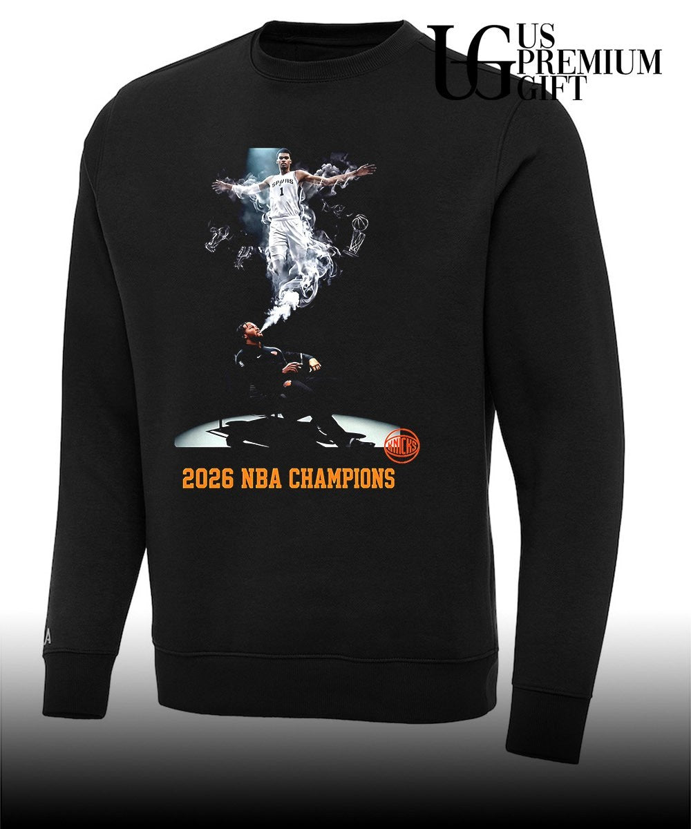 Jalen Brunson Knicks blow away Victor Wembanyama Spurs 2026 NBA Champions shirt Unisex