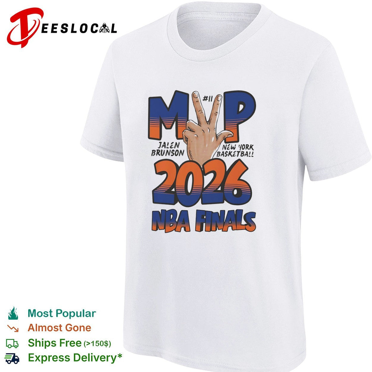 Jalen Brunson New York Basketball 2026 NBA Finals MVP 11 Hand Gesture shirt Unisex