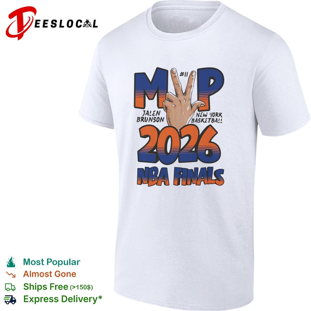 Jalen Brunson New York Basketball 2026 NBA Finals MVP 11 Hand Gesture shirt Unisex
