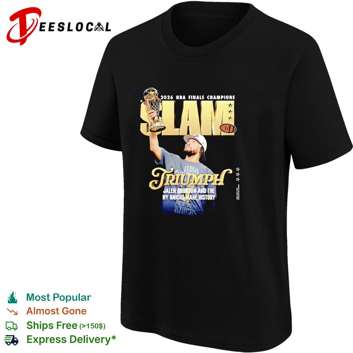 Jalen Brunson SLAM Triumph 2026 NBA Finals Champions NY Knicks made history magazine cover shirt