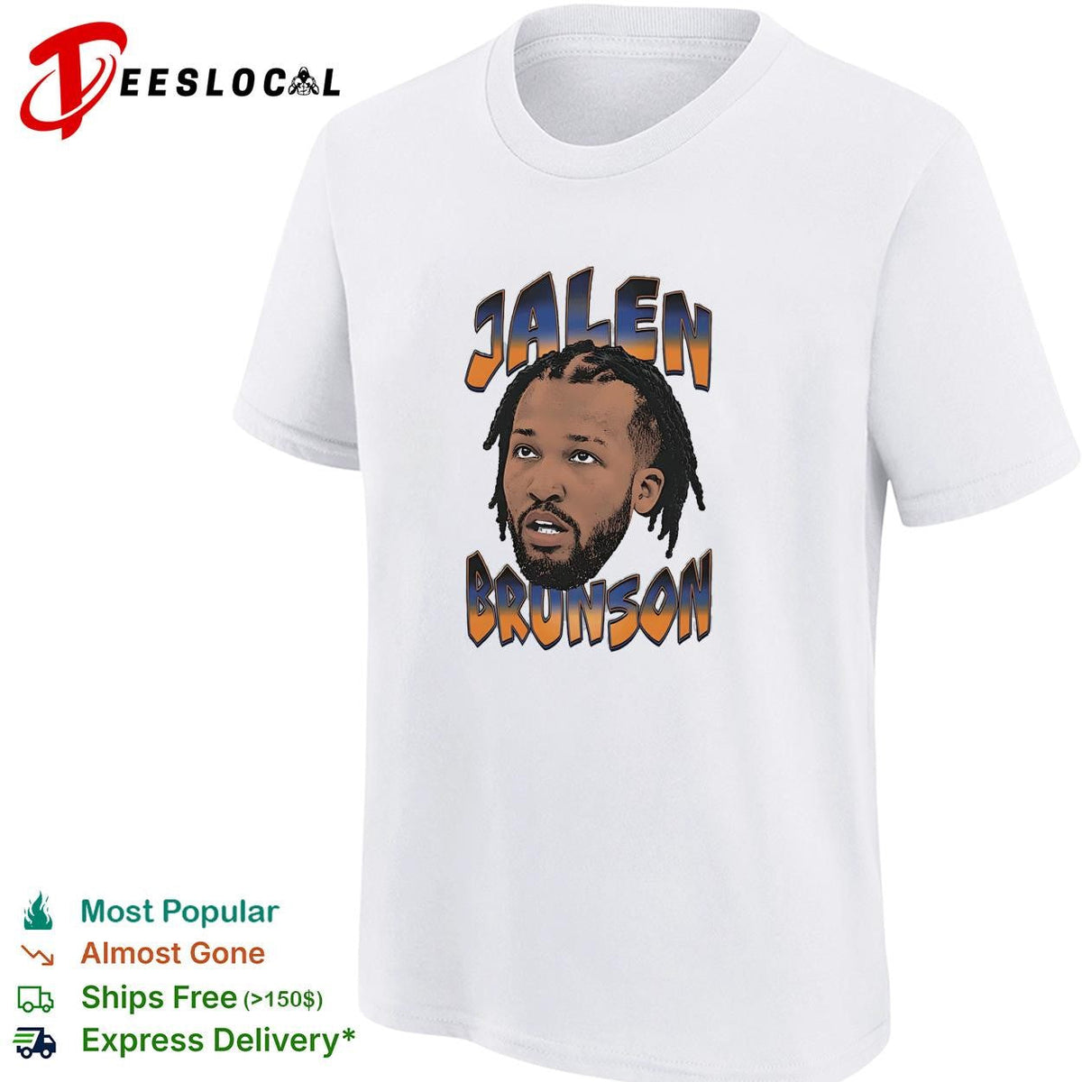 Jalen Brunson portrait bold text shirt Unisex