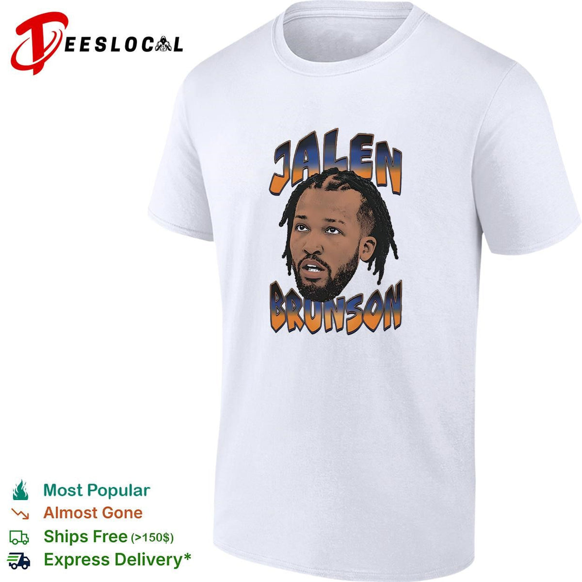 Jalen Brunson portrait bold text shirt Unisex
