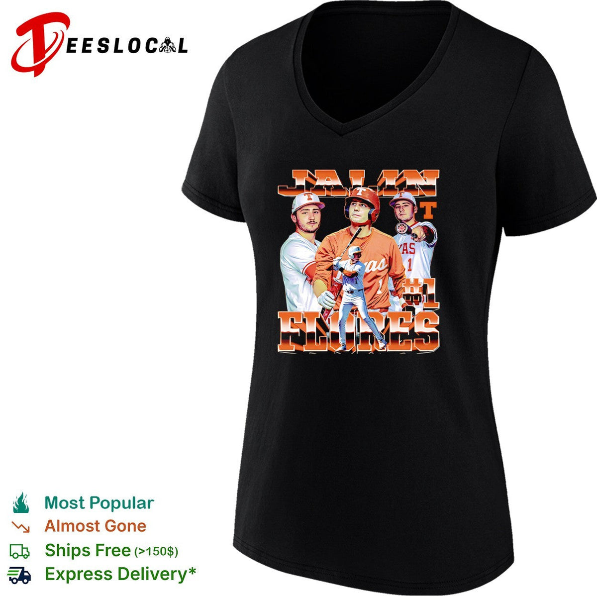 Jalin Flores Texas Longhorns Baseball NCAA shirt Unisex