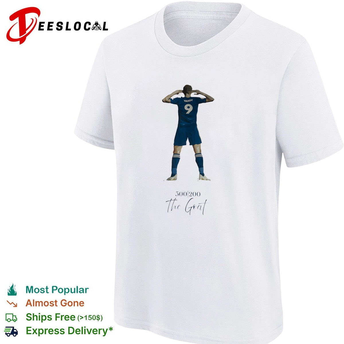 Jamie Vardy Leicester City Premier League 500 200 the goat shirt Unisex