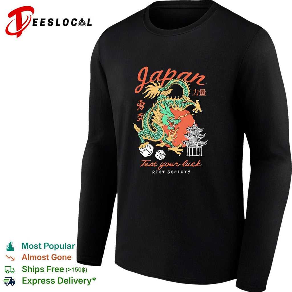 Japan dragon test your luck dice pagoda art shirt Unisex