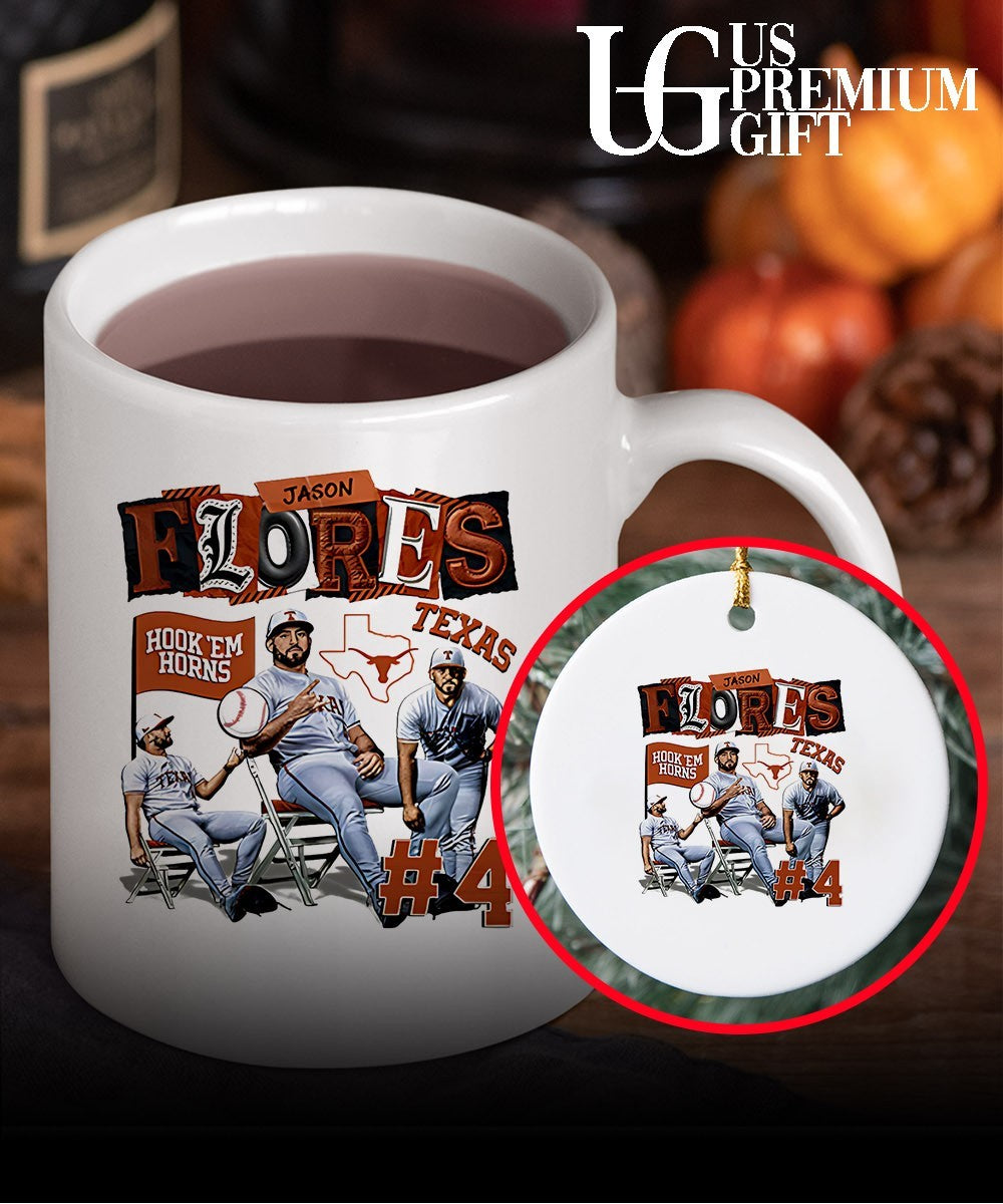 Jason Flores player Texas Longhorns NCAA Baseball youth Collage shirt Unisex
