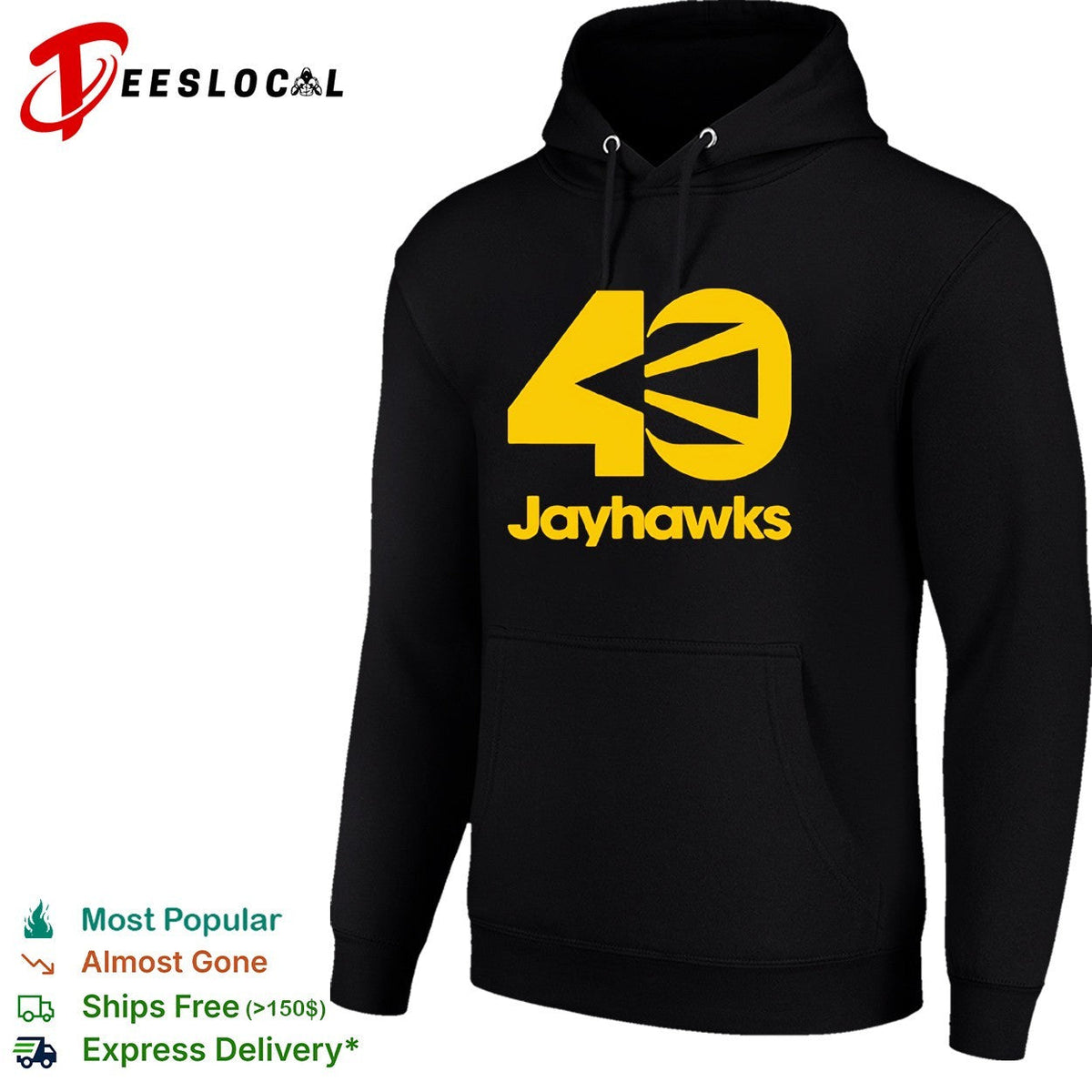 Jayhawks 40th Anniversary yellow design shirt Unisex