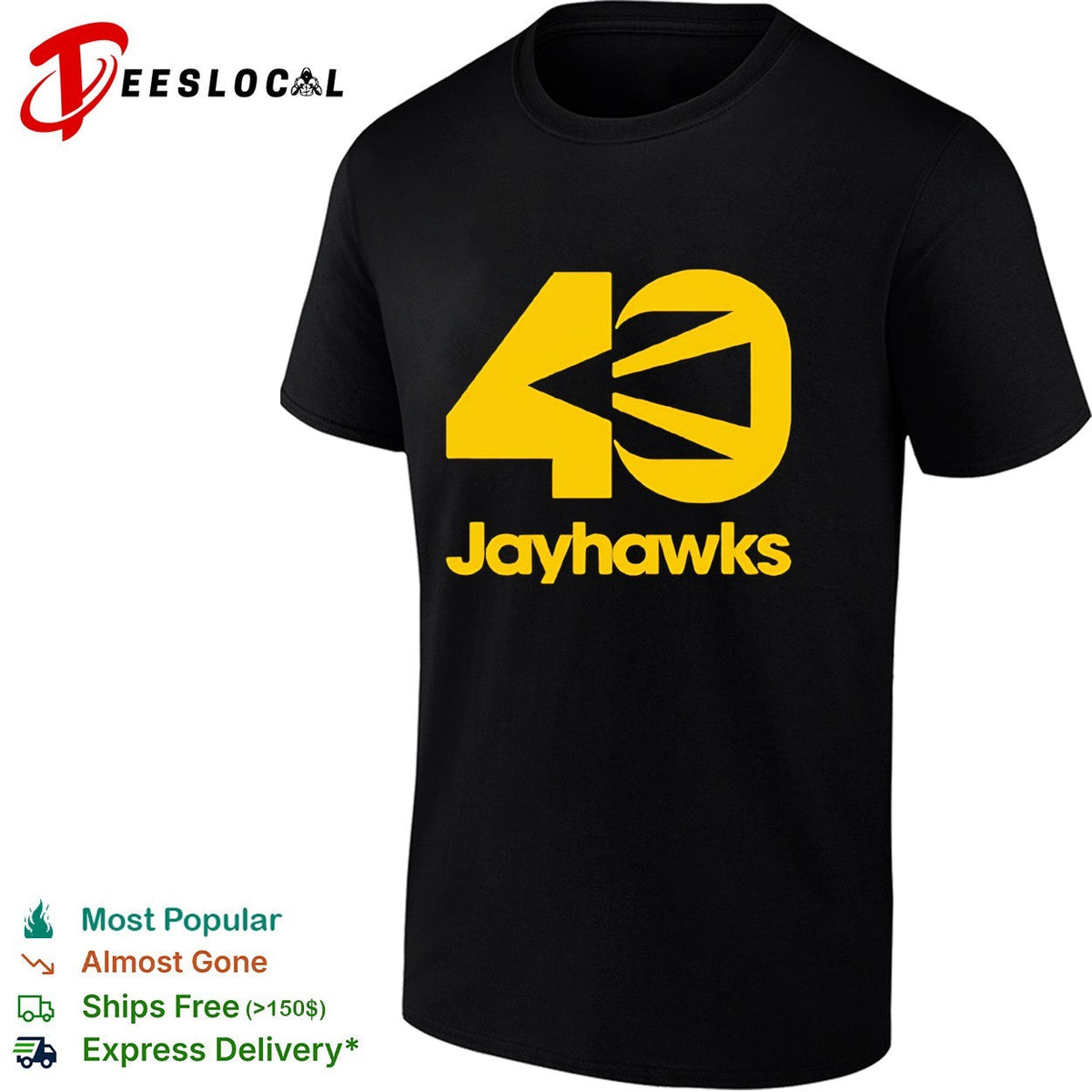 Jayhawks 40th Anniversary yellow design shirt Unisex