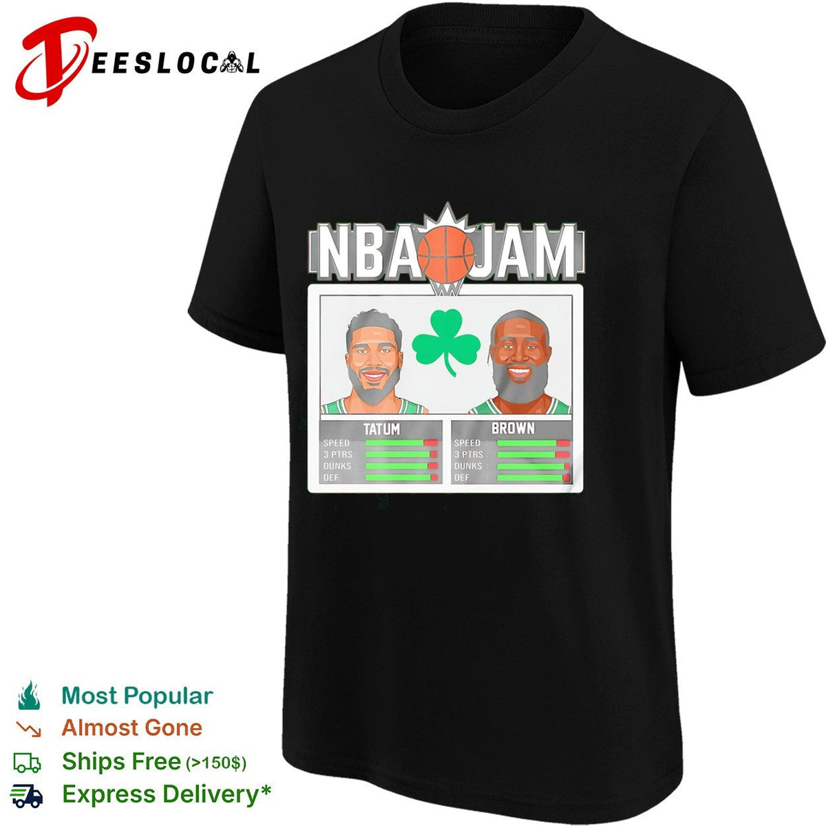 Jayson Tatum and Jaylen Brown Boston Celtics NBA Jam basketball shirt Unisex