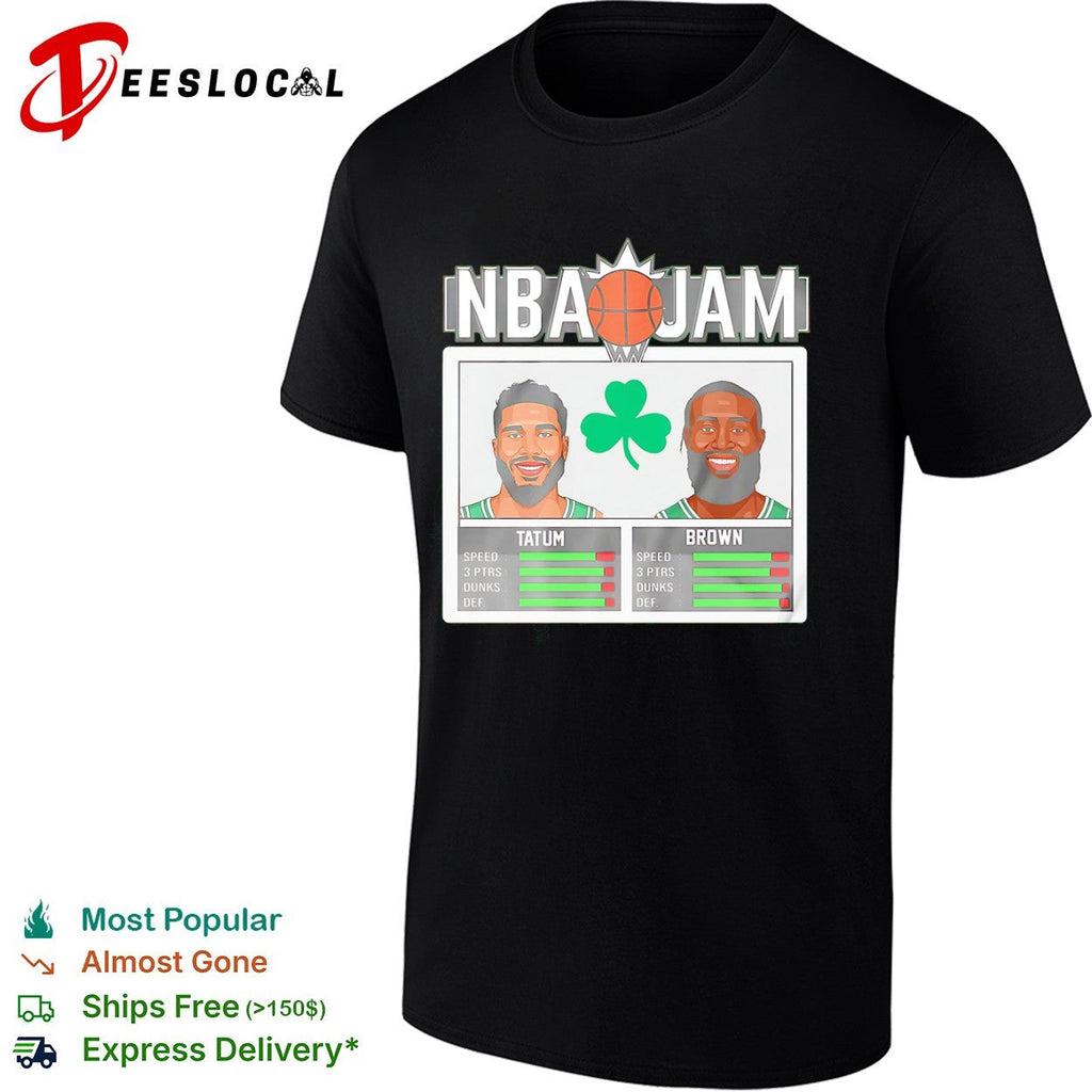 Jayson Tatum and Jaylen Brown Boston Celtics NBA Jam basketball shirt Unisex