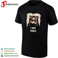 Jeff Satur wearing cat mugshot I hate p[eople shirt Unisex