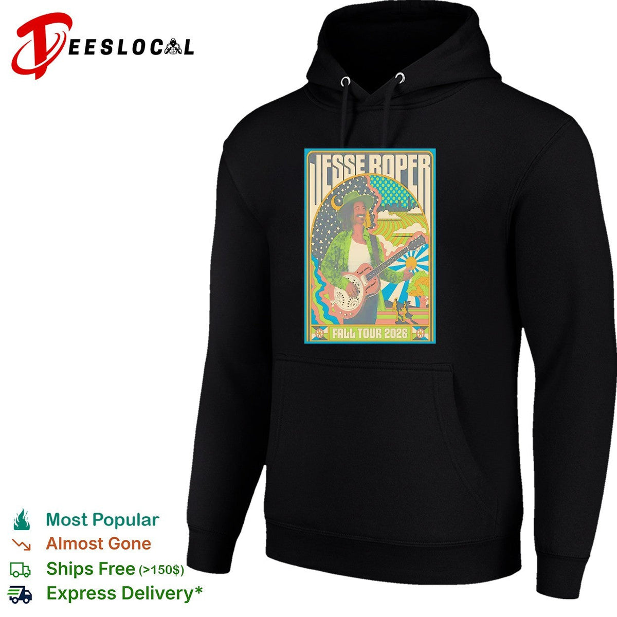 Jesse Roper Fall Tour 2026 concert poster psychedelic folk musician concert shirt Unisex