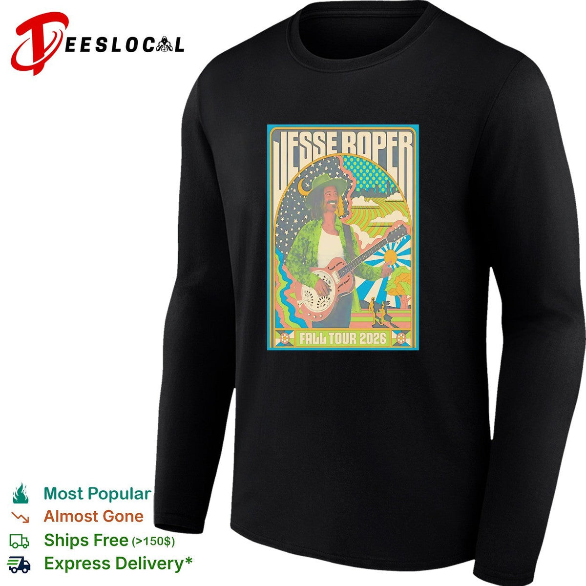 Jesse Roper Fall Tour 2026 concert poster psychedelic folk musician concert shirt Unisex