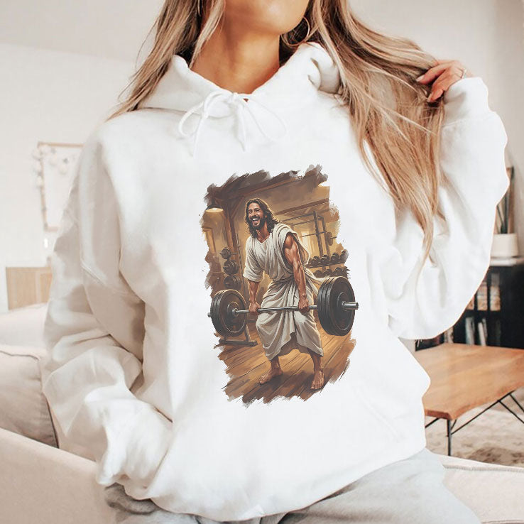 Jesus Lifting Weights T Shirt Unisex