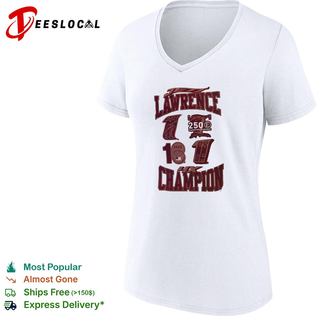 Jett Lawrence 4x Champion 2021 2022 2023 Motocross Supercross career stats fan shirt Unisex