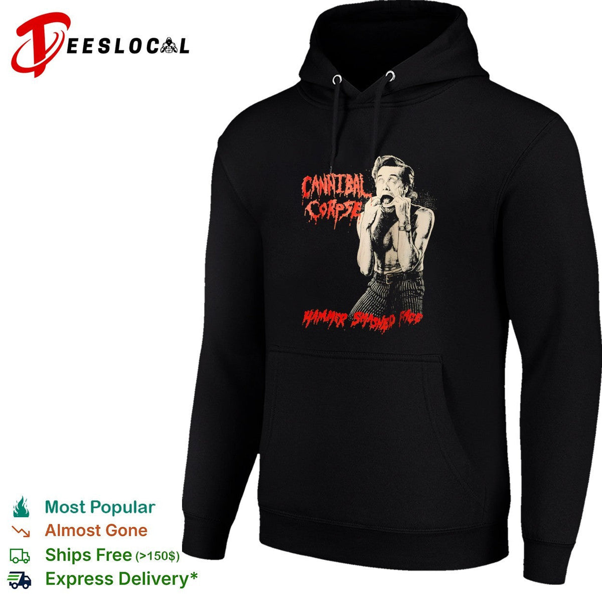 Jim Carrey Ace Ventura Cannibal Corpse Hammer Smashed Face Metal Music Band shirt Unisex