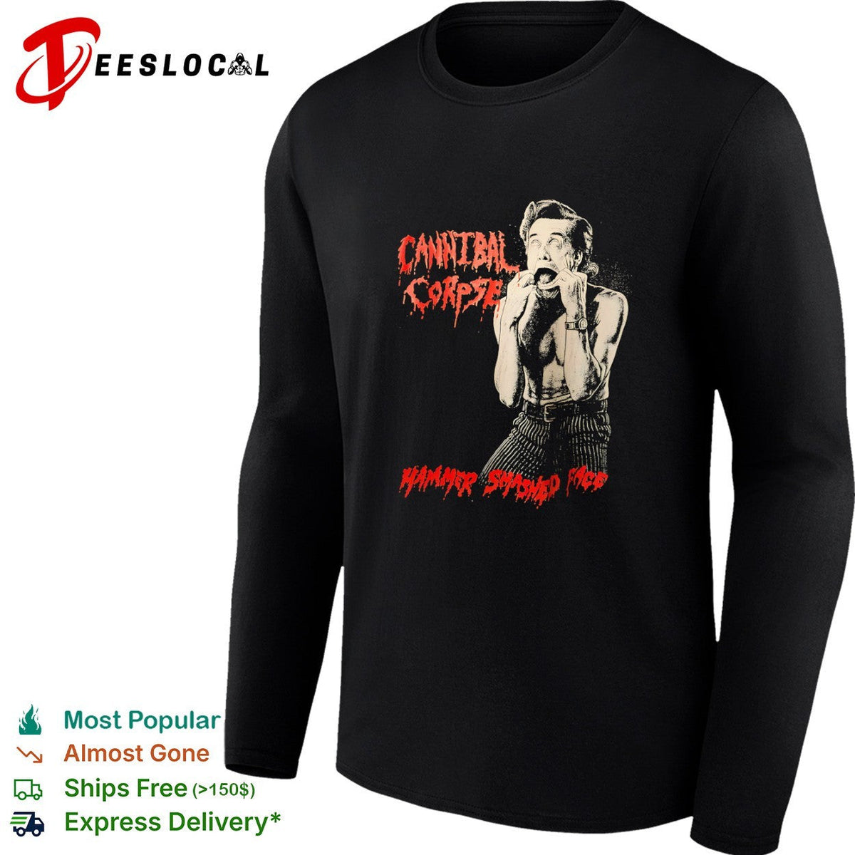 Jim Carrey Ace Ventura Cannibal Corpse Hammer Smashed Face Metal Music Band shirt Unisex