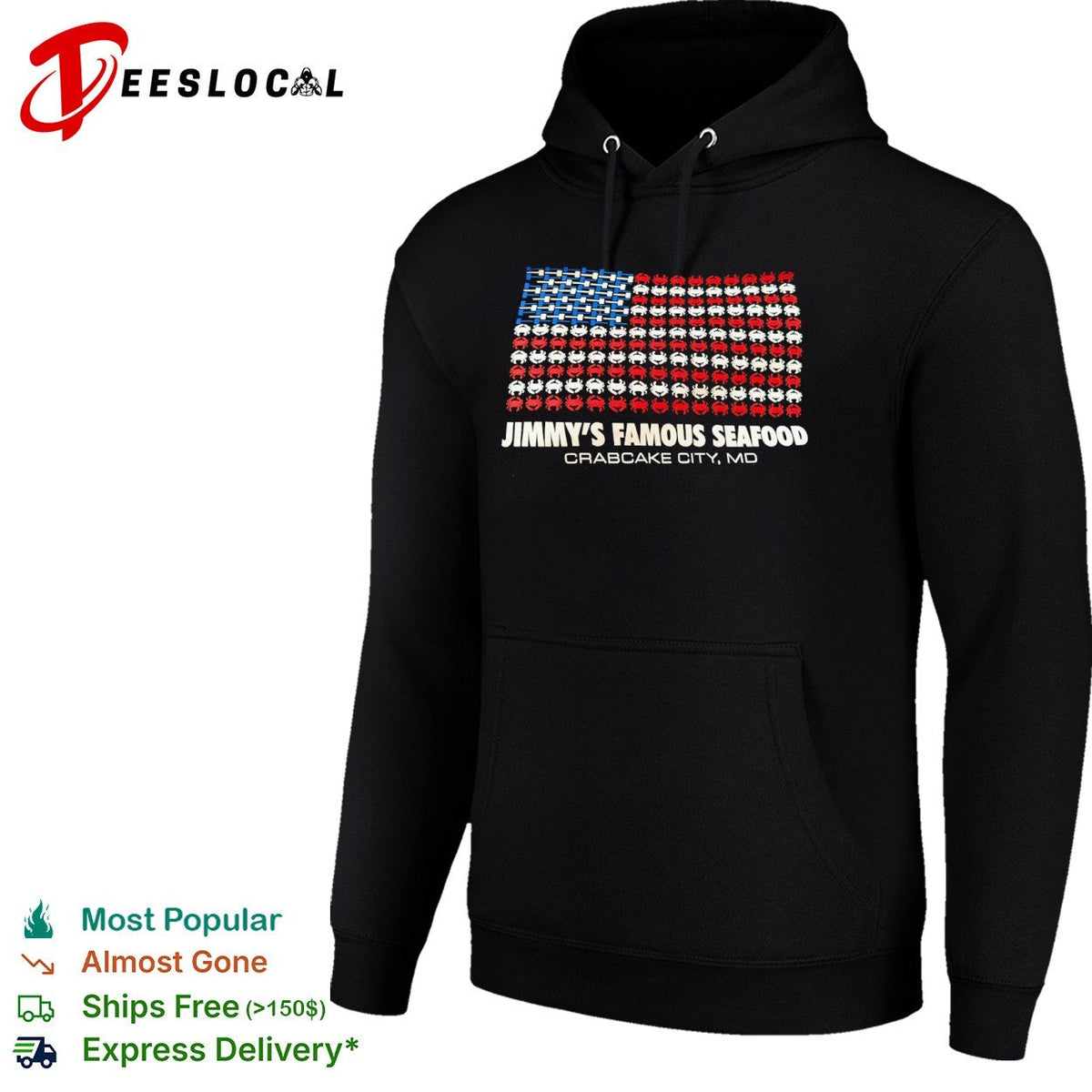 Jimmy’s Famous Seafood Crabcake City MD American Flag shirt Unisex