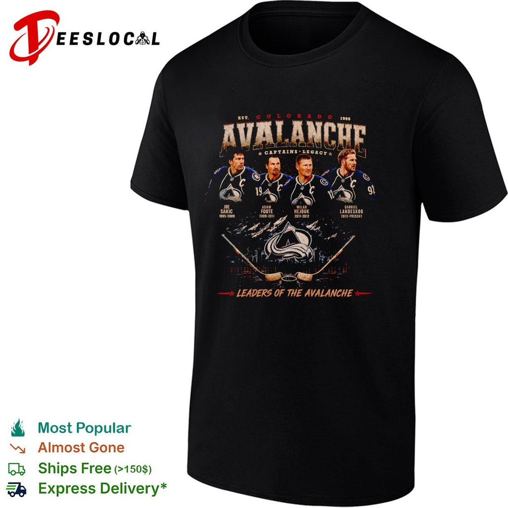 Joe Sakic Adam Foote Milan Hejduk Gabriel Landeskog Colorado Avalanche NHL shirt Unisex