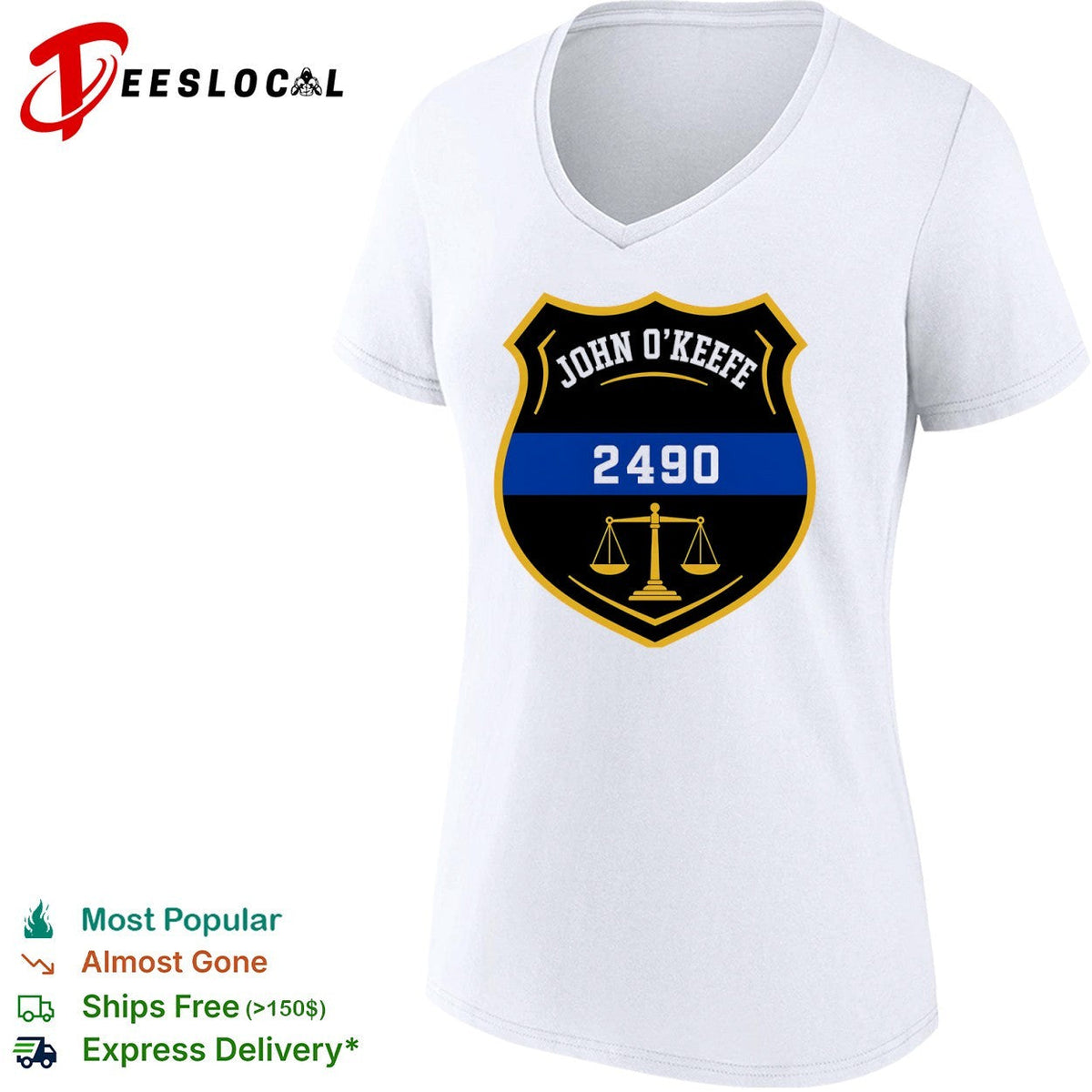 John O Keefe 2490 Law Enforcement Scale of Justice Memorial Honor shirt Unisex