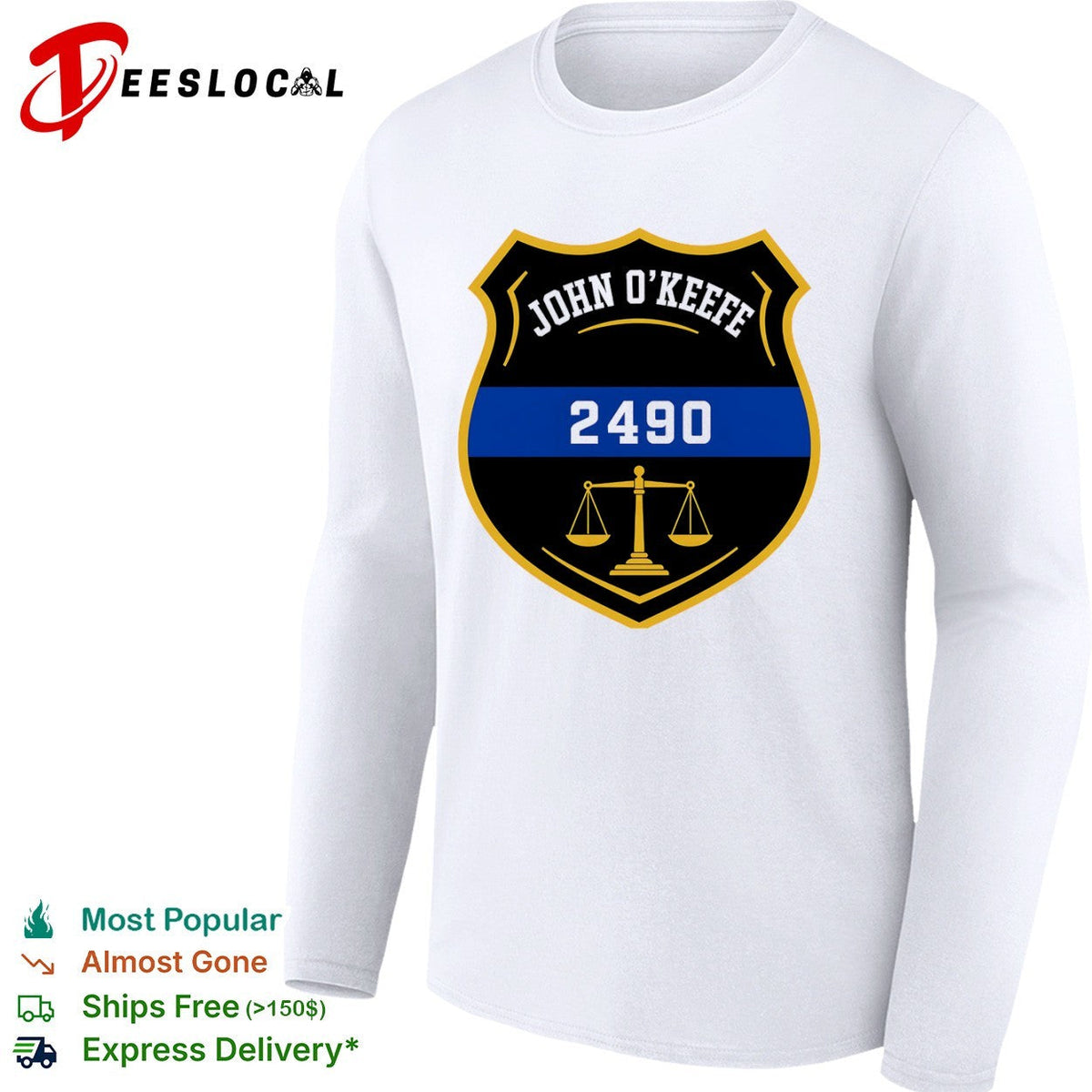 John O Keefe 2490 Law Enforcement Scale of Justice Memorial Honor shirt Unisex