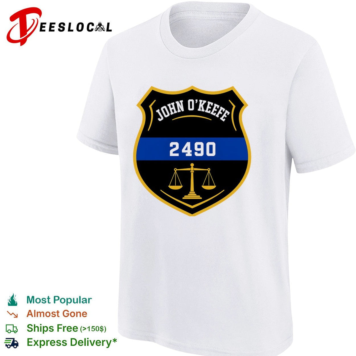 John O Keefe 2490 Law Enforcement Scale of Justice Memorial Honor shirt Unisex