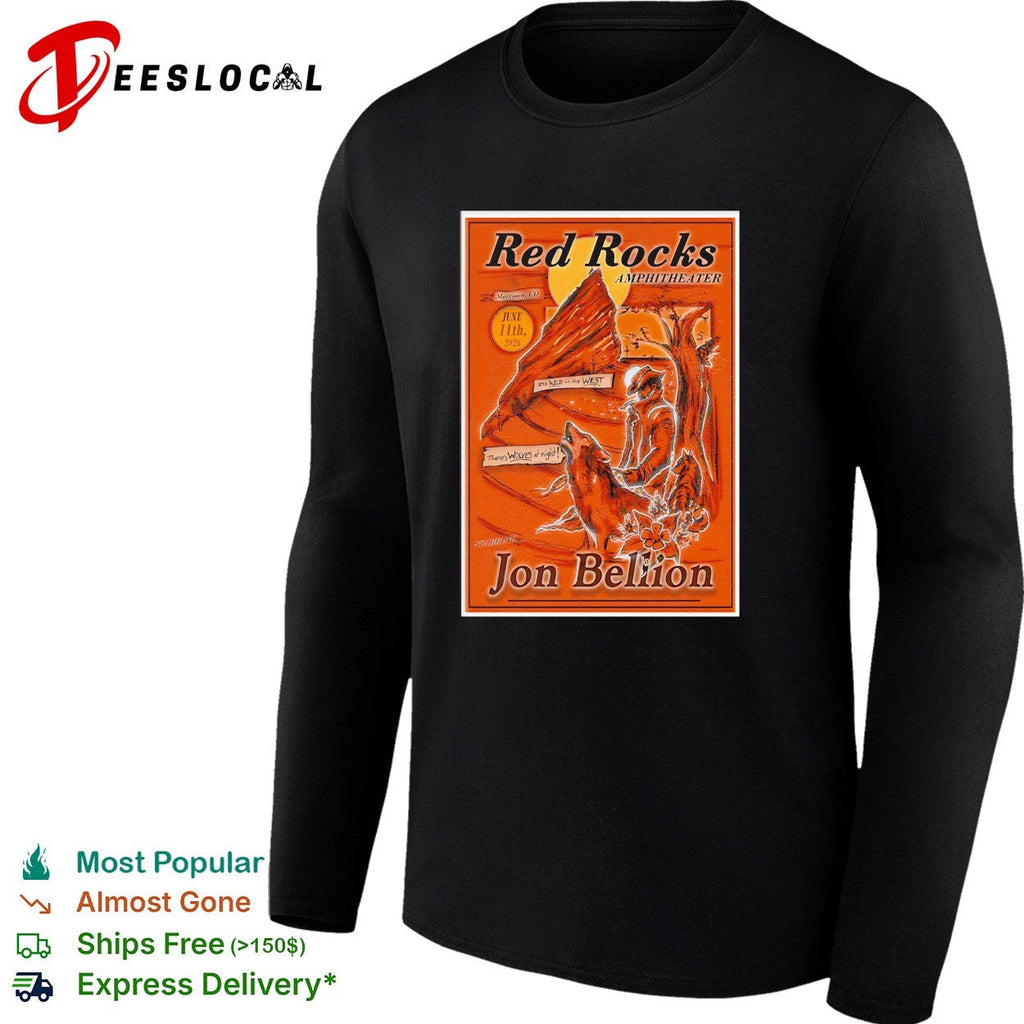 Jon Bellion Red Rocks Amphitheater concert poster orange climber art shirt Unisex