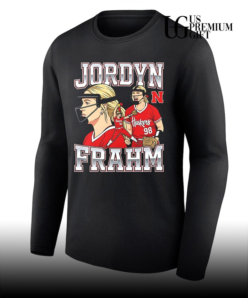 Jordyn Frahm Nebraska Cornhuskers Softball Collage graphic shirt Unisex
