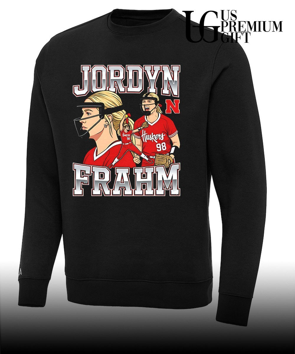 Jordyn Frahm Nebraska Cornhuskers Softball Collage graphic shirt Unisex