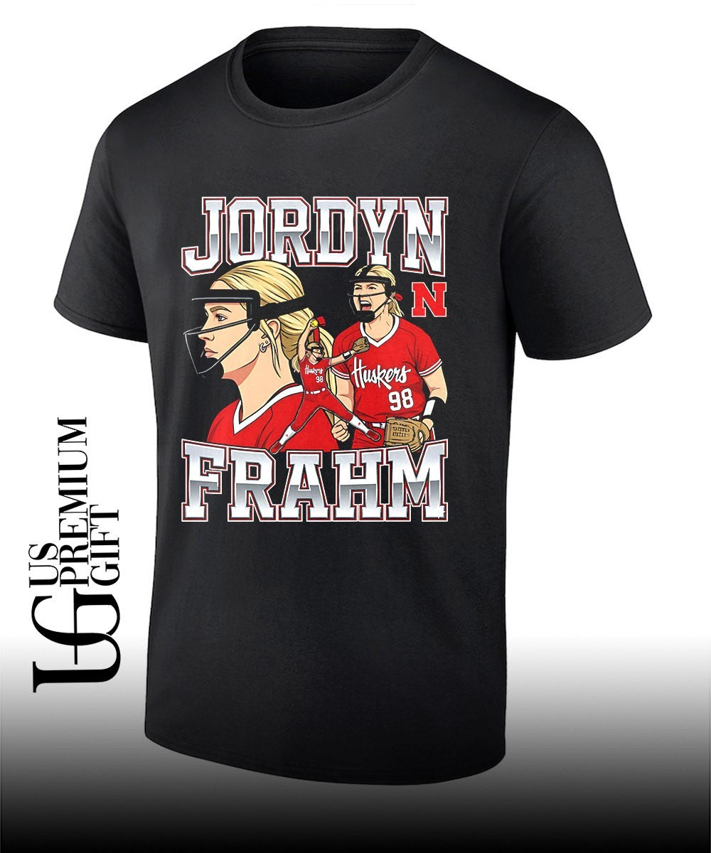 Jordyn Frahm Nebraska Cornhuskers Softball Collage graphic shirt Unisex